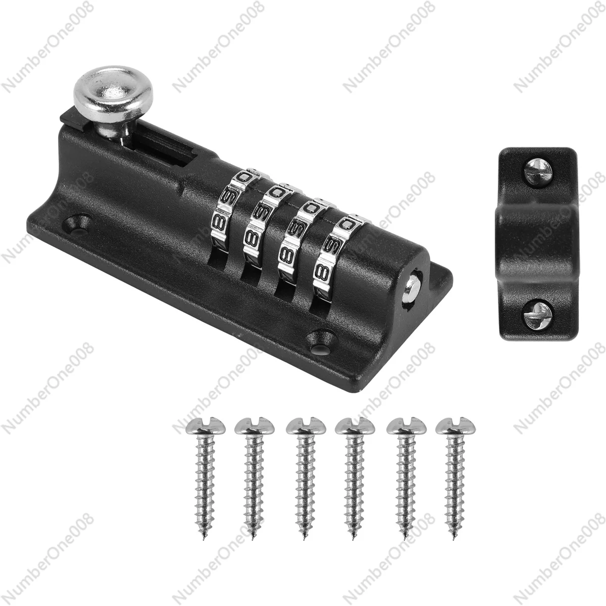 Password Lock Black Bolt Metal Door Latch Anti-Theft Safety Combination Digit Padlock Outdoor Home Wood Gate Hardware
