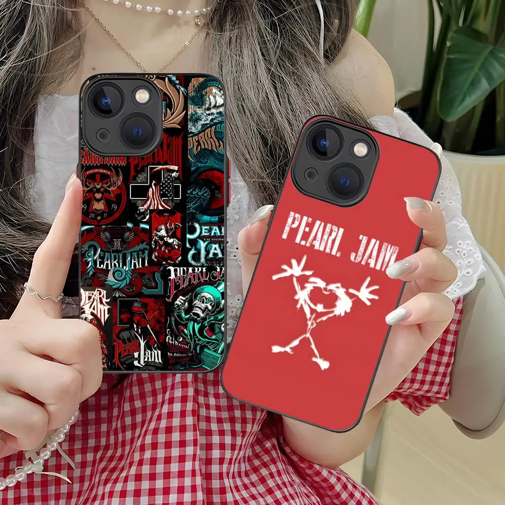 Pearl jam caso de telefone para iphone 16 15 14 13 12 11 x xr xs 8 7 pro max plus mini capa de silicone translúcido celulares smartphone
