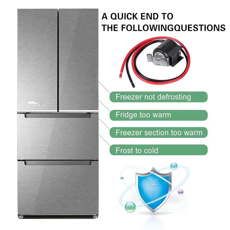 ترموستات تذويب الثلاجة W10225581، 2 قطعة ترموستات تذويب ثنائي المعدن AP6017375-BAAX