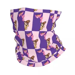 Pink Leopard Head Cartoon Neck Gaiter Men Women UV Face Shield Winter Bandana Scarf for Ski