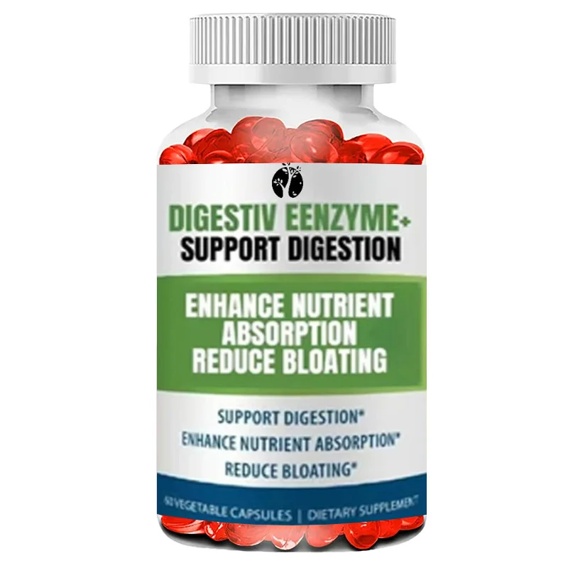 Digestive Enzyme+protease, Lipase, Amylase, L-glutamine, Bromelain, 60 Vegetarian Capsules