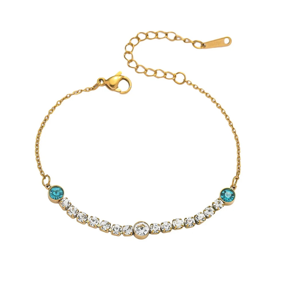 

Punk Iced Out Zircon Tennis Chain Bracelet Female Gold Color Stainless Steel Chain Link Bracelets for Women Jewelry Braclet 2025