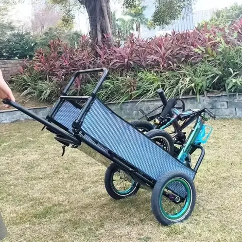 Folding Aluminum Alloy Bicycle Trailer for Outdoor Camping Multifunctional Portable Large Capacity Bike Trailer for Outdoor