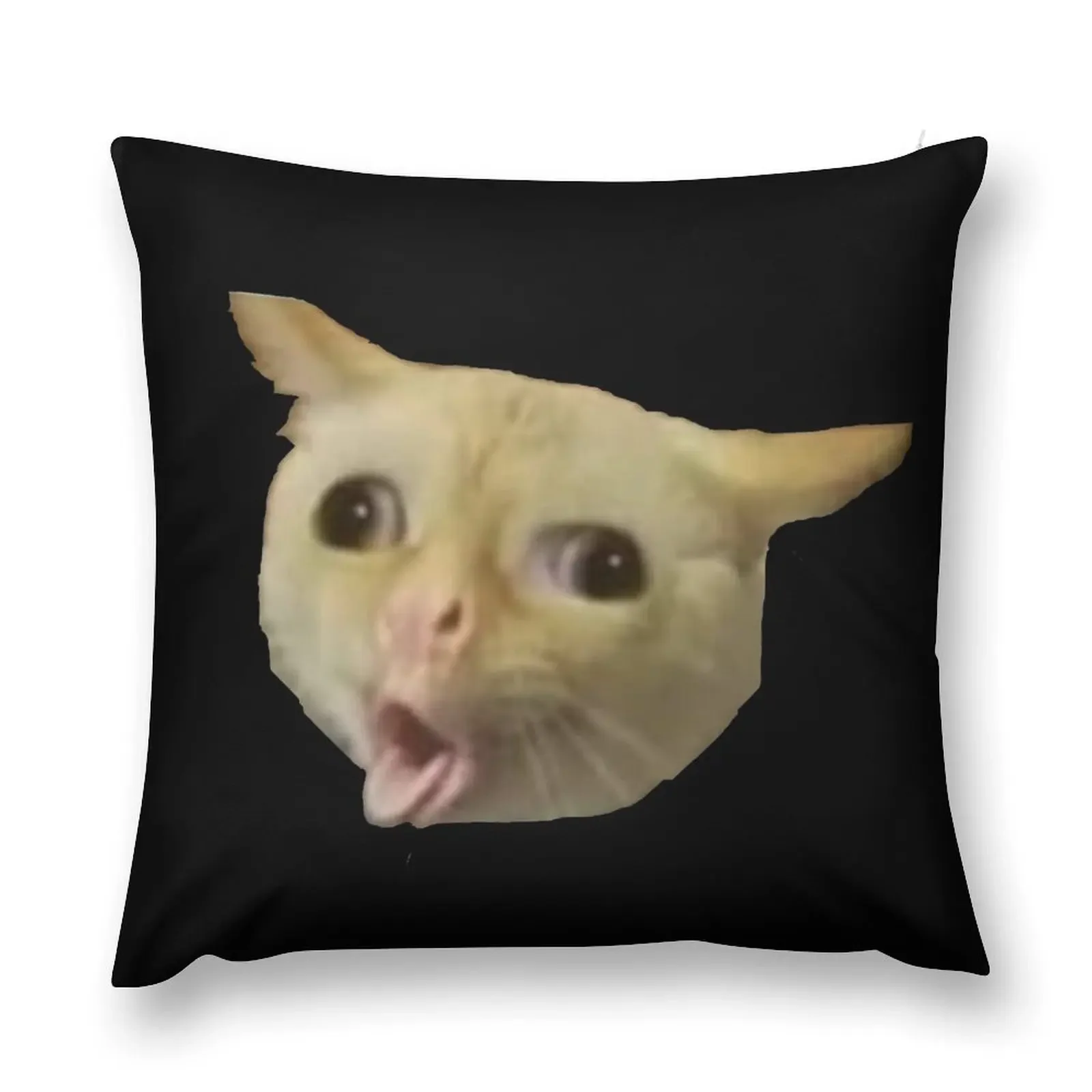 Cat Coughing Like A Kid Meme Throw Pillow Pillows Aesthetic autumn decoration pillow