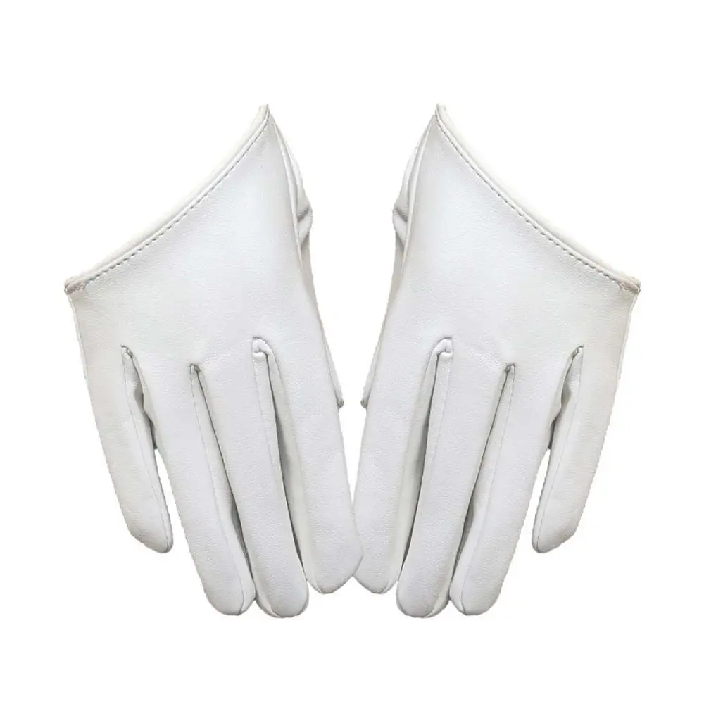

Gold Black Female Lady Faux Leather Woman Half Palm Gloves Leather Gloves Five Finger Mitten Women Mitts