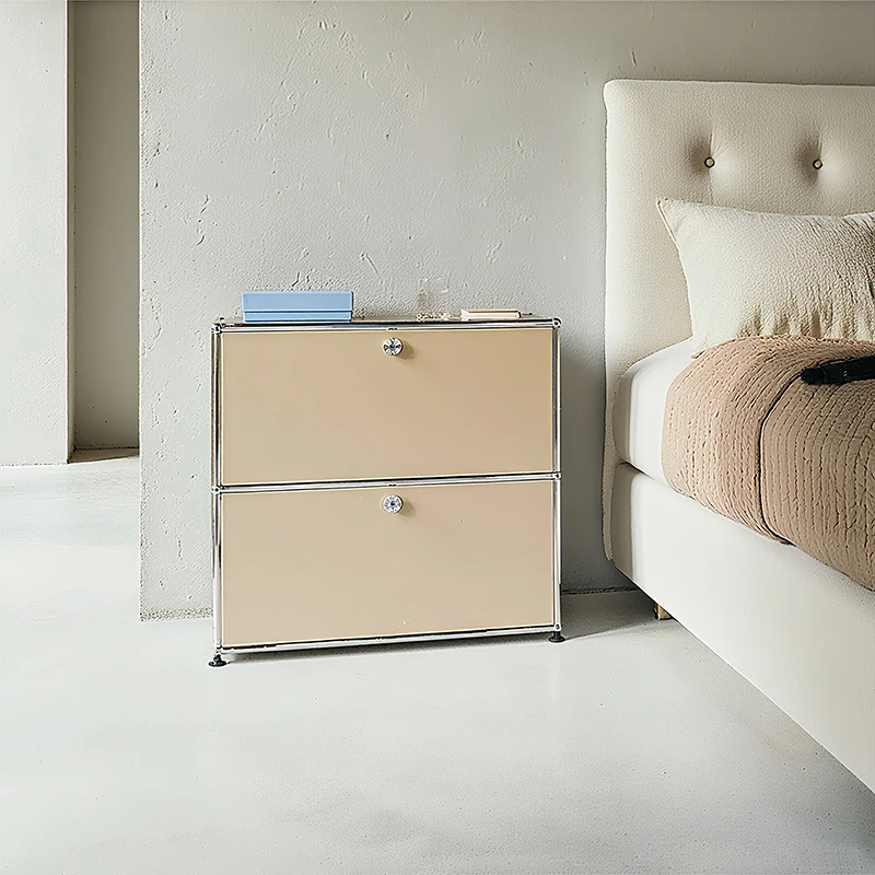 Gabinete de almacenamiento de acero inoxidable de Metal personalizado, gabinetes para sala de estar, soportes de noche, muebles de dormitorio para el hogar