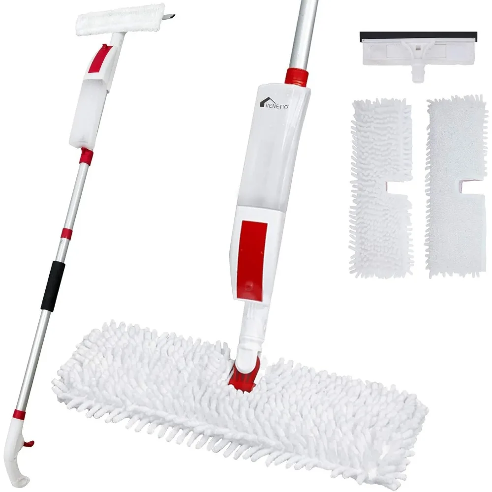

Premium Spray Mop and Window Squeegee Scrubber Combo 2 in 1 Floor Cleaning Kit