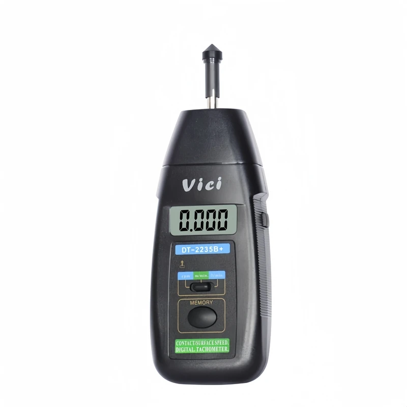 VICI Digital Contact Tachometer Auto Max Min Last Value LCD Contact Rotation Surface Long Speed Velocity Meter 0.05-1999.9m/min