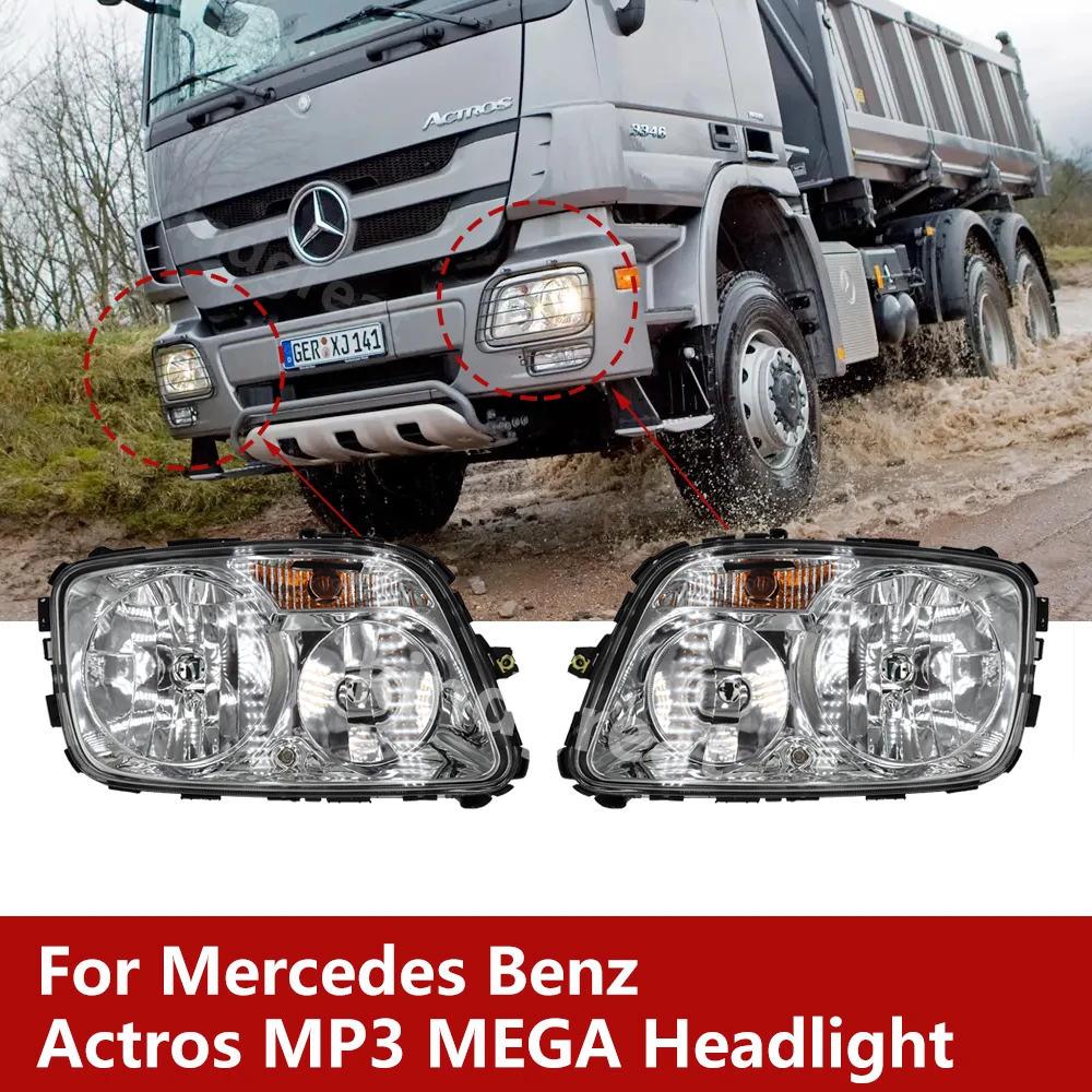 For Mercedes Benz Actros MP3 MEGA Headlight 9438201461 9438201561 9438201661 9438201761 European Truck Parts 24v Head Lamp