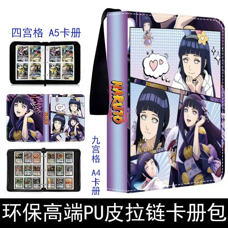 NARUTO Anime Uzumaki Naruto 400-900pcs Card Album Book Game Card Holder Zipper Binder Game Card Collection Kids Toys Gifts