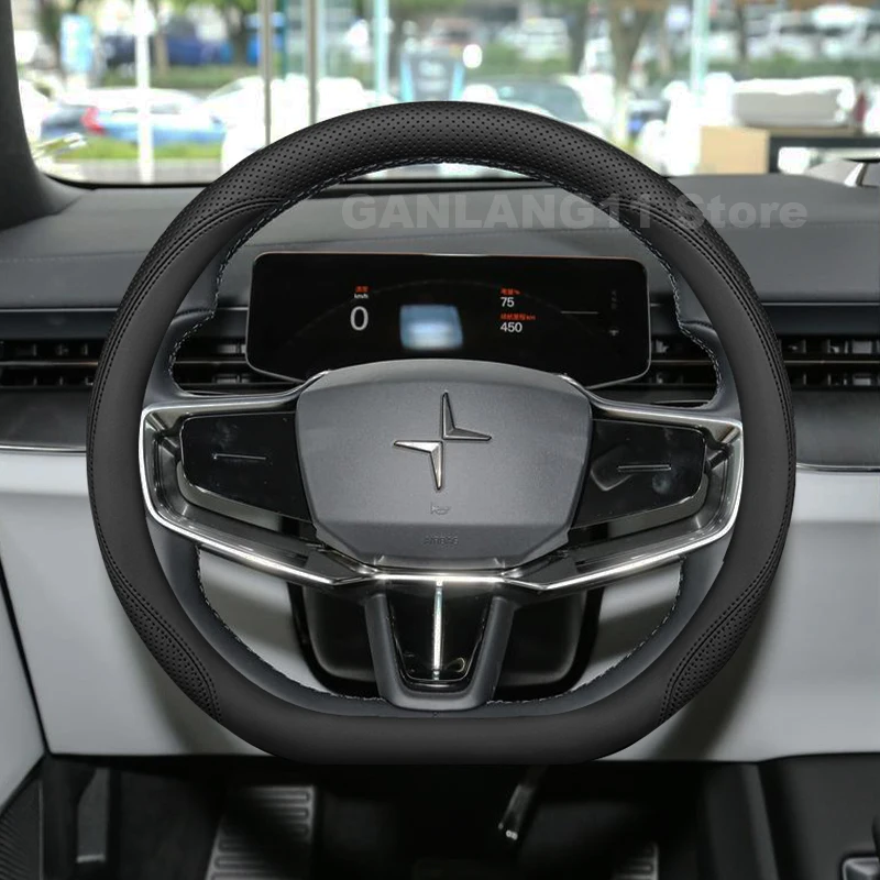 

Leather Car Steering Wheel Cover For Polestar 3 2024 2025 Non-slip wear-resistant Auto Steering Wheel Polestar 3 Accessories