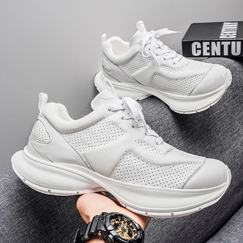 

2024, новые универсальные мужские повседневные туфли в стиле ретро на толстой подошве, прочные, легкие, удобные, персонализированные кроссовки на шнуровке