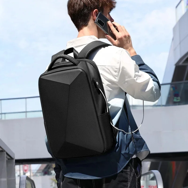 Imagem -04 - Bolsas Pretos do Portátil do Computador Esperto para Homens Mochila Impermeável para o Estudante Bolsa do Curso ao ar Livre Escudo Duro Novo 2023