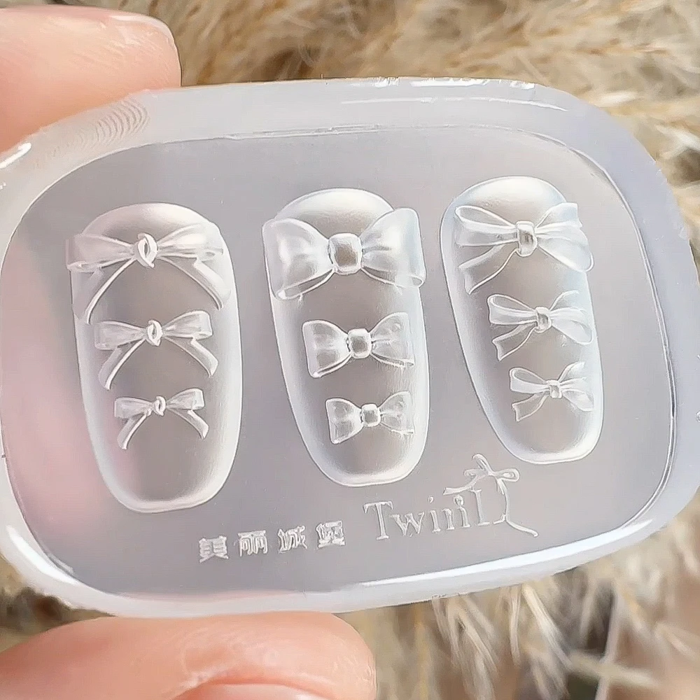 

3D бантом подвески для дизайна ногтей силиконовая форма Kawaii ретро лента бант украшение для ногтей форма для резьбы по ногтям прозрачная форма для маникюра инструмент
