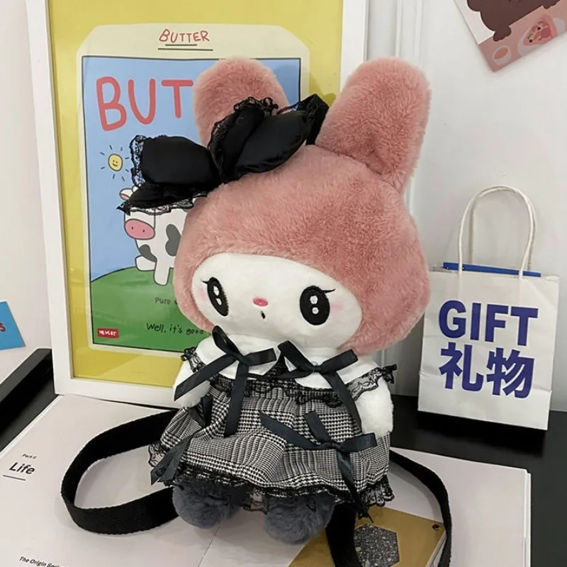 MBTI Kuromi-Mochila De felpa para mujer, morral Kawaii con melodía, estilo Harajuku, Lolita Jk, de diseño diario, 2024