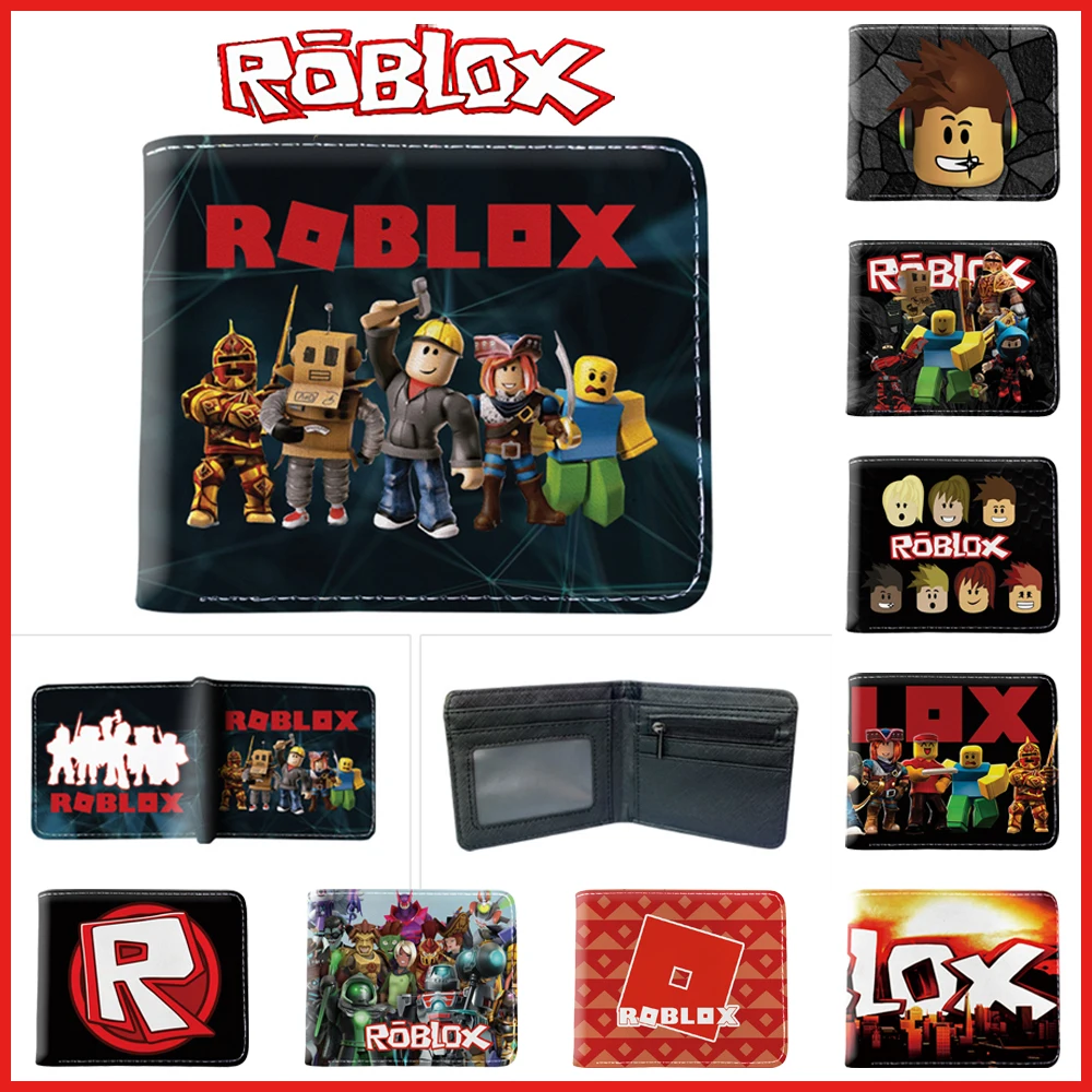 

Anime Cartoon Roblox Virtual World Pu Short Magnetic Buckle Half-Fold Wallet Neutral Large-Capacity Coin Purse Christmas Gift