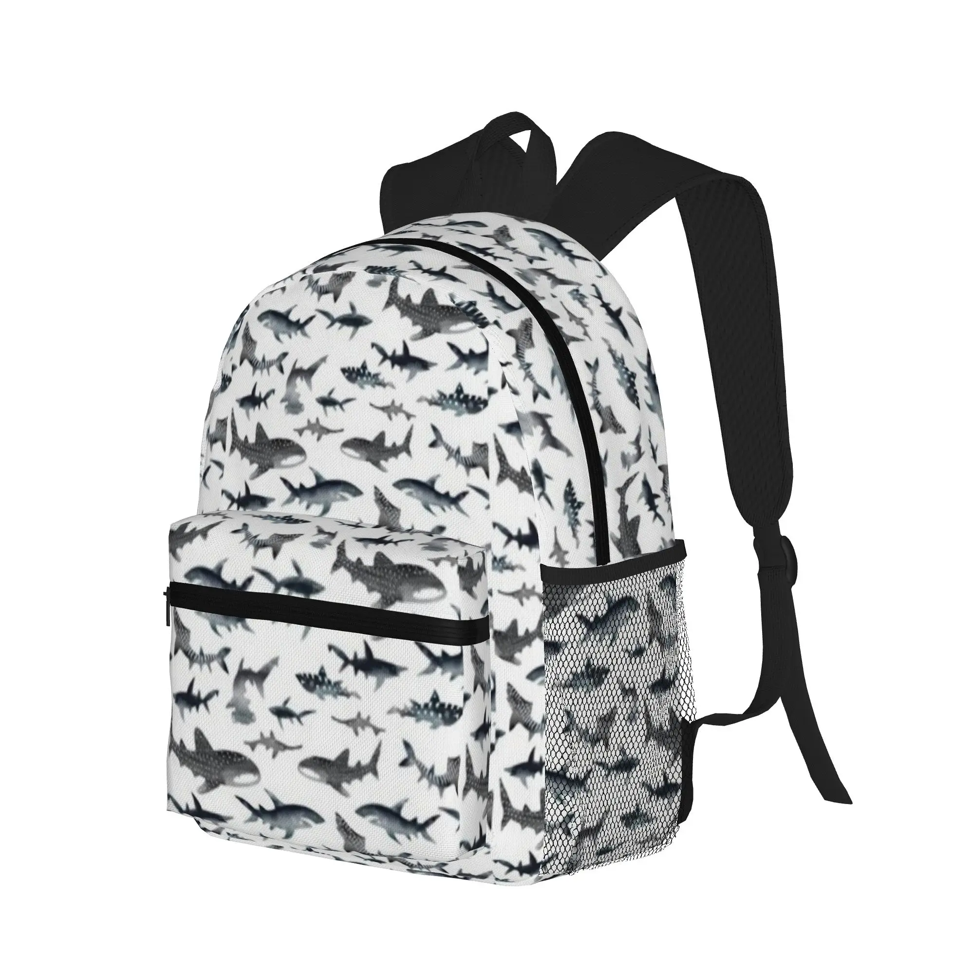 Sharks! Sharks! Sharks! Dark Ocean Watercolour  Casual Backpack for Students and Adults Backpacks for women