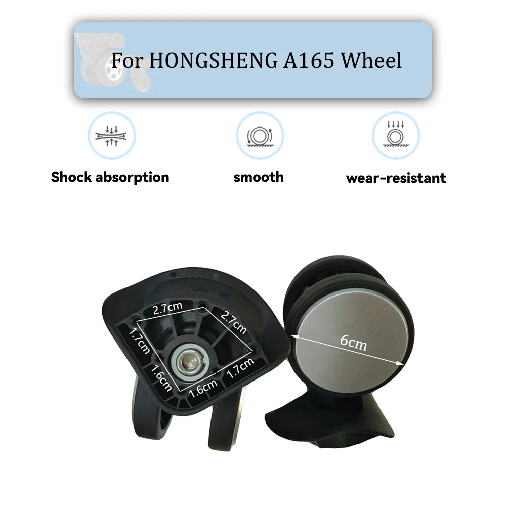 For HONGSHENG A165 Universal Wheel Replacement Suitcase Silent Smooth Convenient Shock Absorbing Rotating Accessories Wheels