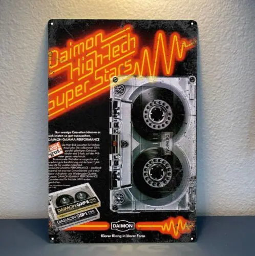 Daimon Audio Cassette Tape Vintage Metal Poster -20x30cm Tin Sign