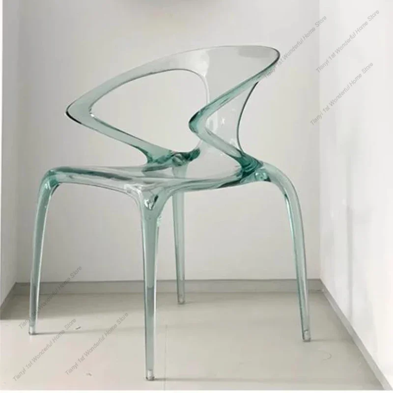 Sillas de Comedor con acento para dormitorio, sillas de Comedor de plástico modernas acrílicas transparentes, Sillón de cocina, muebles para el hogar, Silla Comedor LLDC