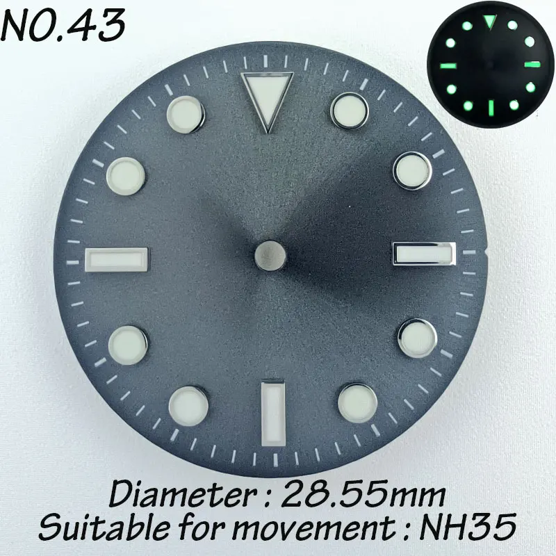 28.5mm NH35 NH36 Watch Dial Watch Faces Accessory C3 Super Luminous Customized Dial Customization Dial DIY Logo No Date Window