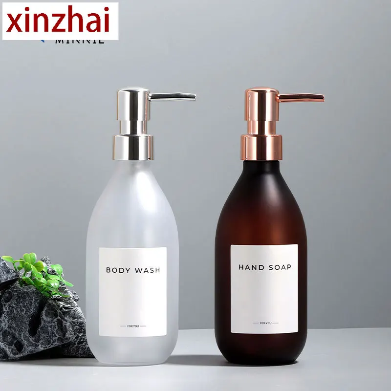 Hotel 500ml press sub-bottle thickened lotion shampoo bottle premium plastic pet packaging empty bottle matte