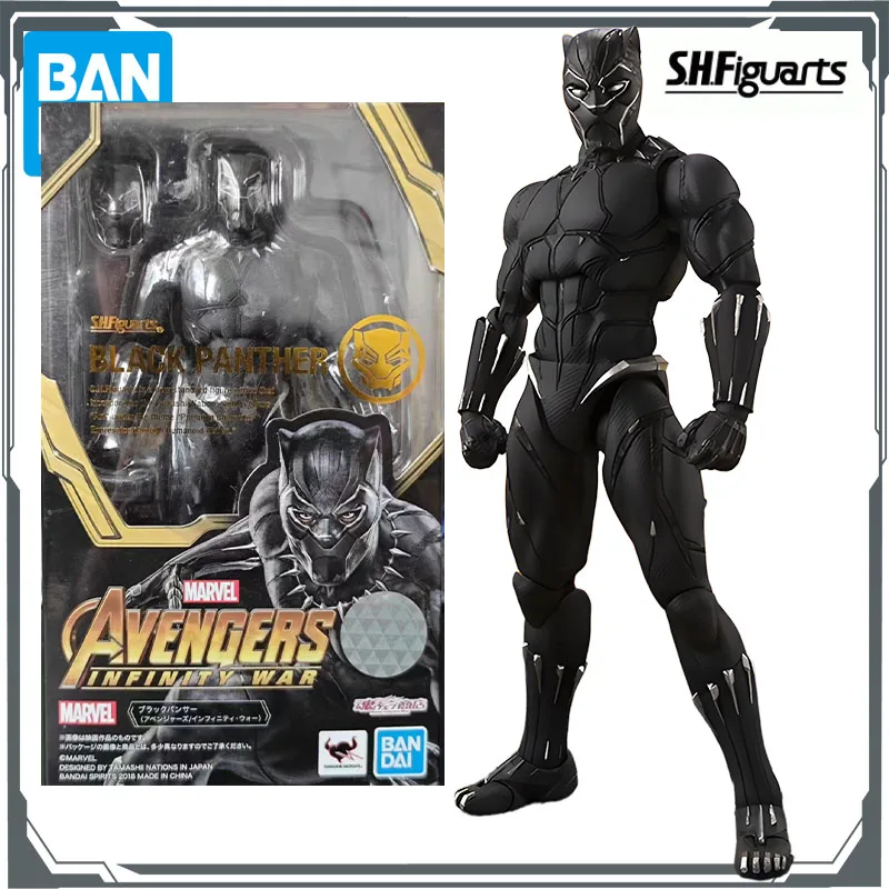 BANDAI Original S.H.Figuarts vengadores: Infinity War Capitán América y Pantera Negra Anime figuras de acción juguetes para niños Navidad