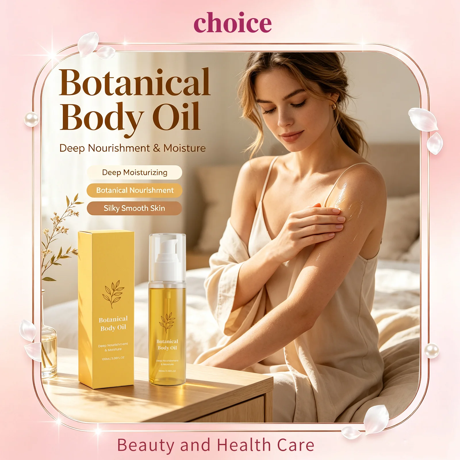 Natural Botanical Body Oil Soothe Dry Skin Soften Dry Cracked Skin Silky Smooth Glowing Skin Body Nourish Organic Body Care Oil