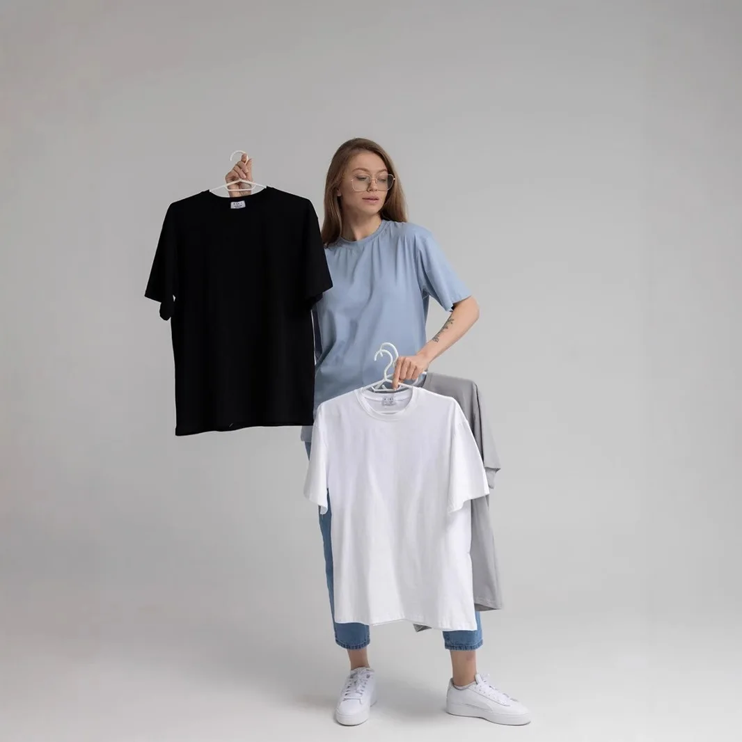 

Pure Cotton round Ne T-irt Women's ort Sve Versatile Basic Sle Summer New Arrival Loose Fit Knitted Top