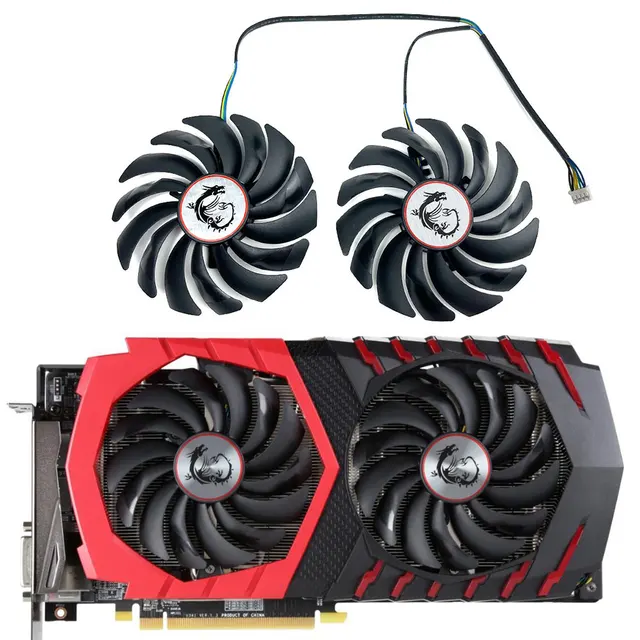 NOWY wentylator 95MM PLD10010S12HH RX 580 GAMING X GPU ， Dla MSI Radeon RX 580、RX 570、RX 480、RX 470 GAMING X Wentylator chłodzący kartę graficzną