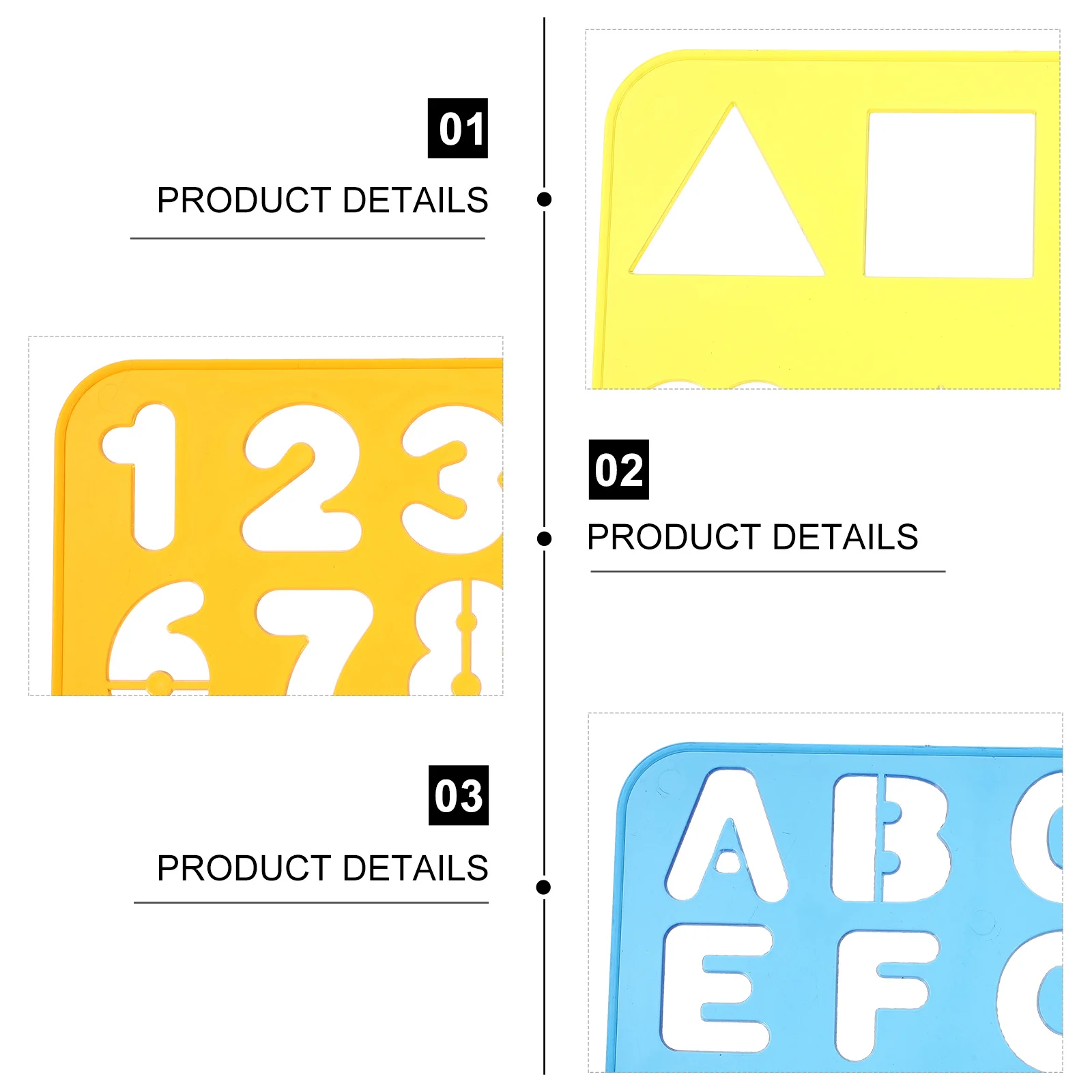 1Set Drawing Board Ruler Set Plastic Alphabet and Number Stencils for Educational Graffiti Learning Tool Washable