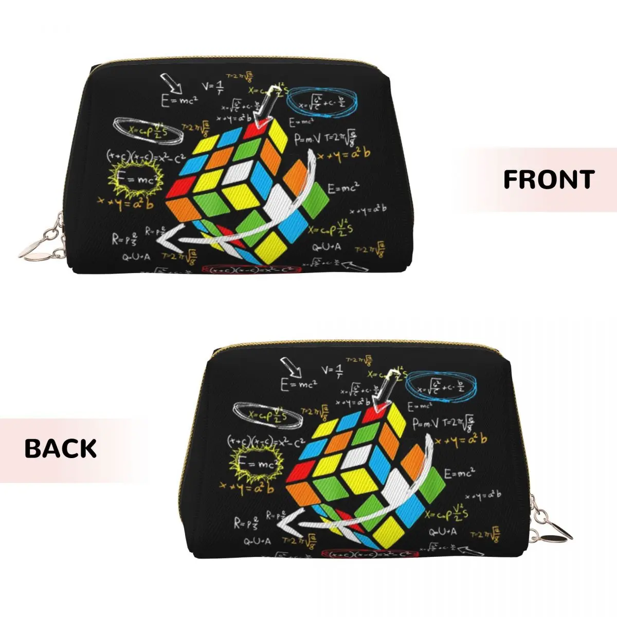 Exploding Rubix Rubiks Magic Cube Math Women Cosmetic Bags Travel Makeup Organizer Pouch Toiletry Storage Dopp Kit Box