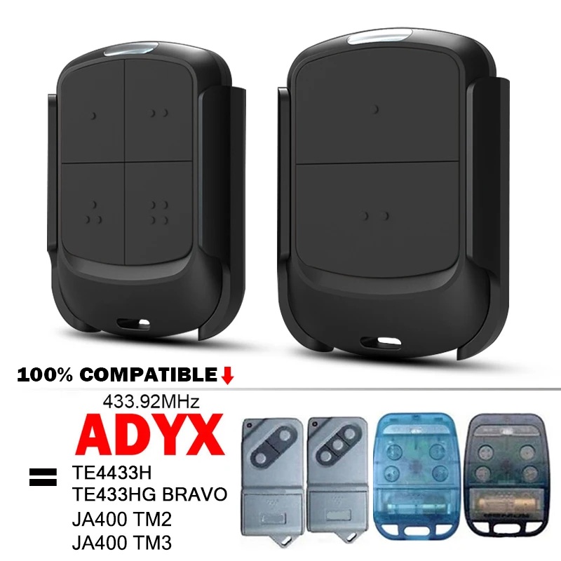 

Clone ADYX TE4433H / 433-HG BRAVO / JA400 TM2 /JA400 TM3 Garage Door Remote Control ADYX 433 MHz Gate Opener Hand Transmitter