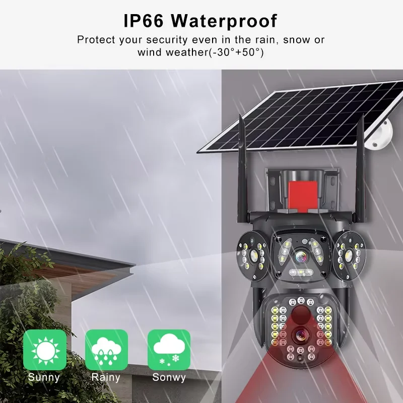 HIKWIFI Ultra HD 6K 12MP كاميرا لوحة طاقة شمسية 4G بطاقة Sim V380Pro 10x زووم بصري كشف الحركة زاوية واسعة للرؤية الليلية CMOS #5