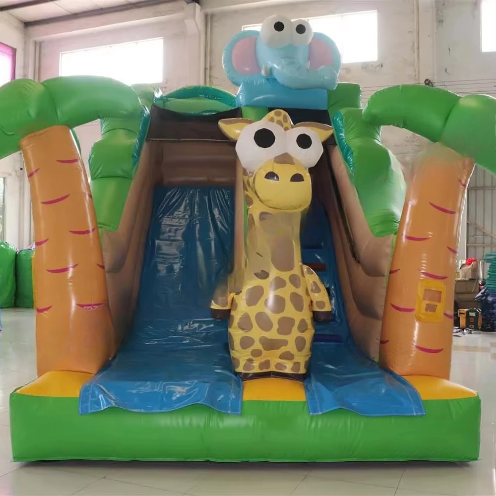 Fun Animal Themes Custom Pvc Slide With Air Blower Kids Adult Jumping Castle Inflatable Slide for Party Play Rental