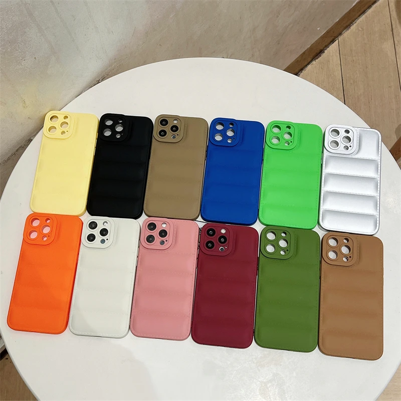 Fashion Down Jacket Liquid Silicone Case For iPhone 14 13 12 11 Pro Max X XR XS 7 8 Plus Camera Protection Shockproof Soft Cover