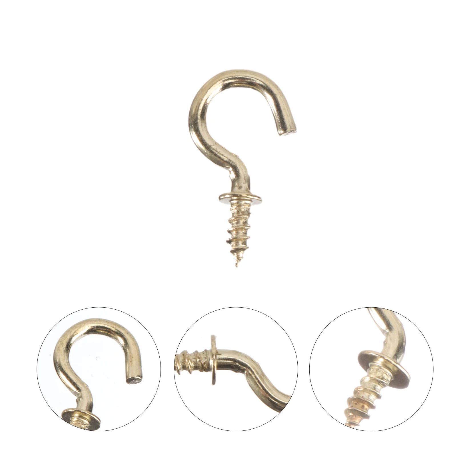 

20 Pcs Copper Plated Ceiling Hooks Screw-in Cup Metal Wall Mounted Clothes Rack