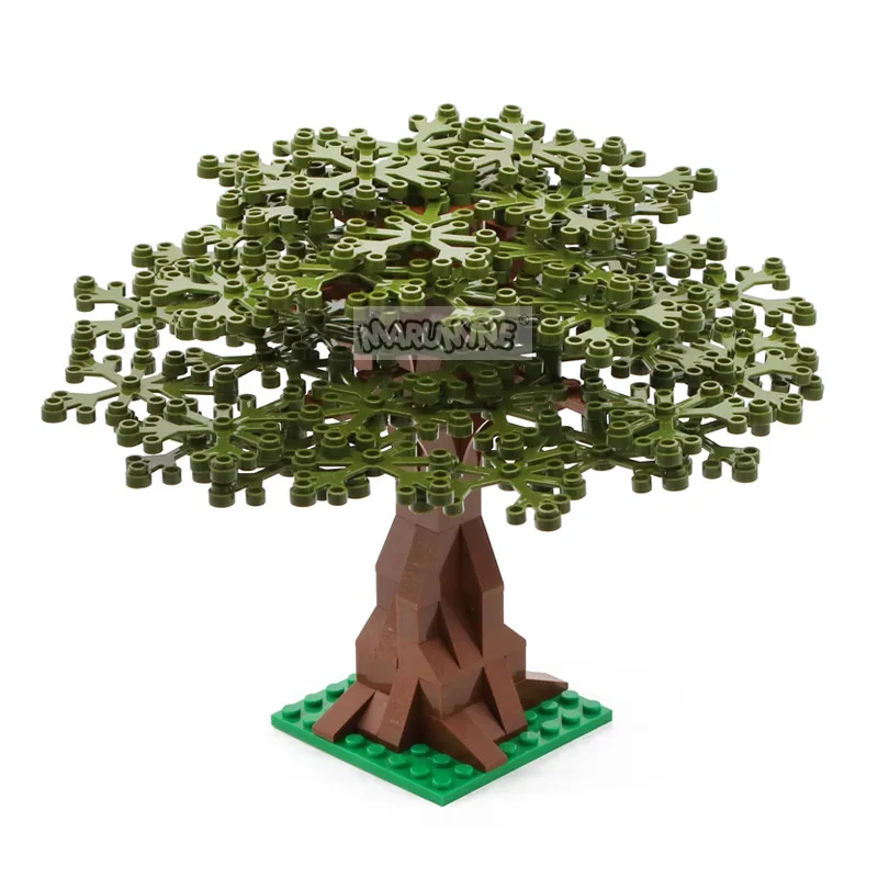 Marumine Building Bricks 102PCS MOC Blocks Tree Set Jungle Grass Plants Garden Compatible City Street View Accessories Parts