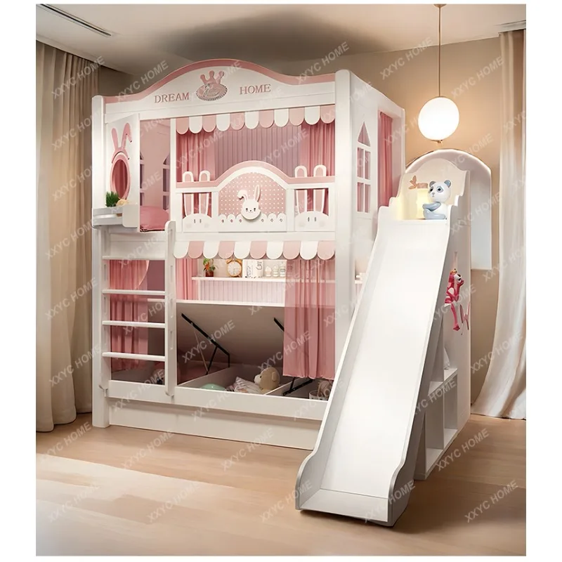 XX X Decoration Storage Children Bed Frame Design Modern Bunk Children Bed Wooden Japanese White Lit Cabane Enfant Furniture
