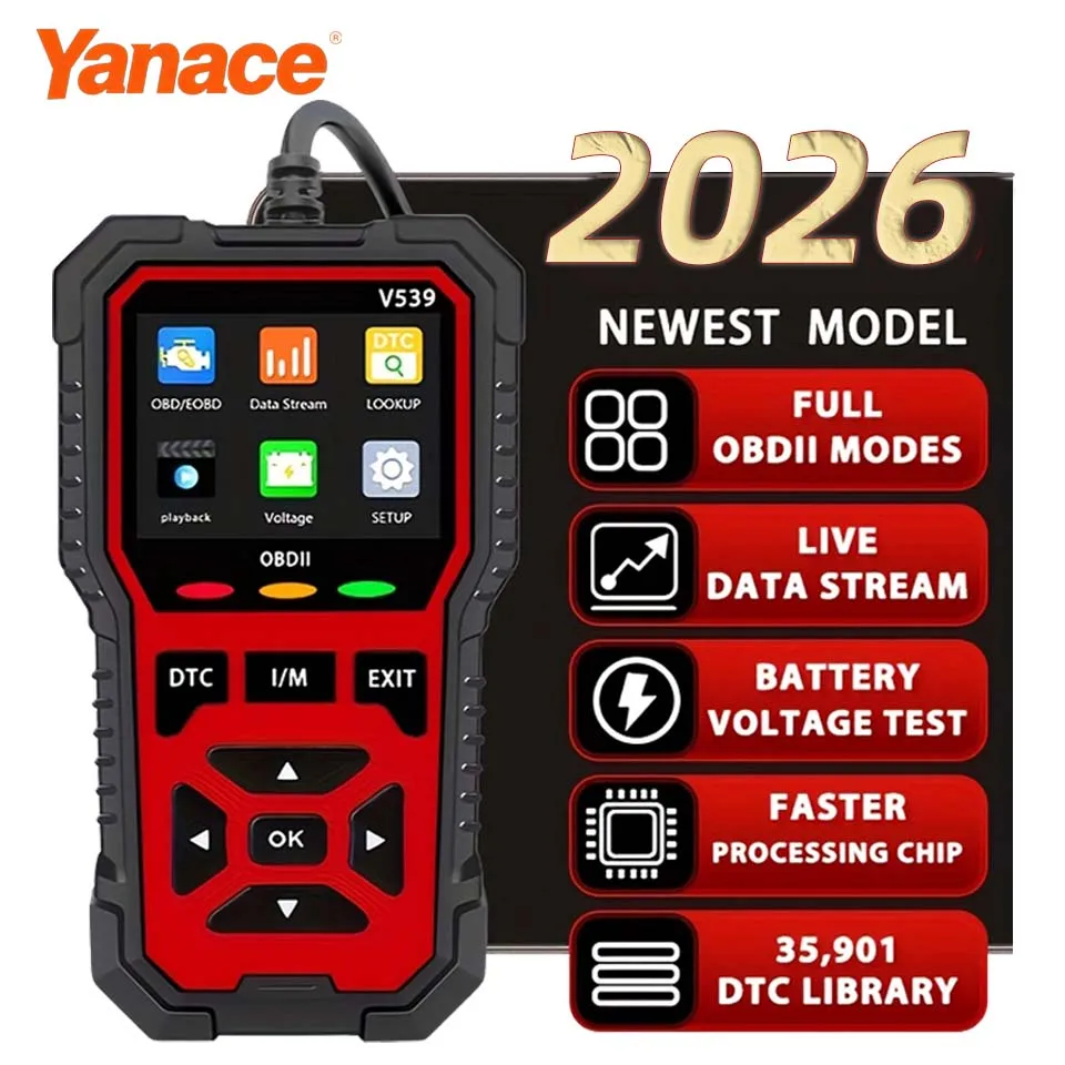 

2026 OBD2 Scanner Car Diagnostic Code Reader Erase Engine Fault DTC Live Data I/M Test Scan Tool For All OBDII 1996+ Vehicles