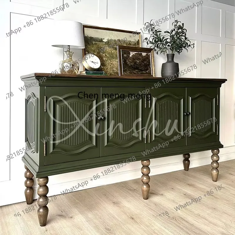 

RR French contrasting solid wood sideboard, living room, wall-walled, retro dining room storage cabinets