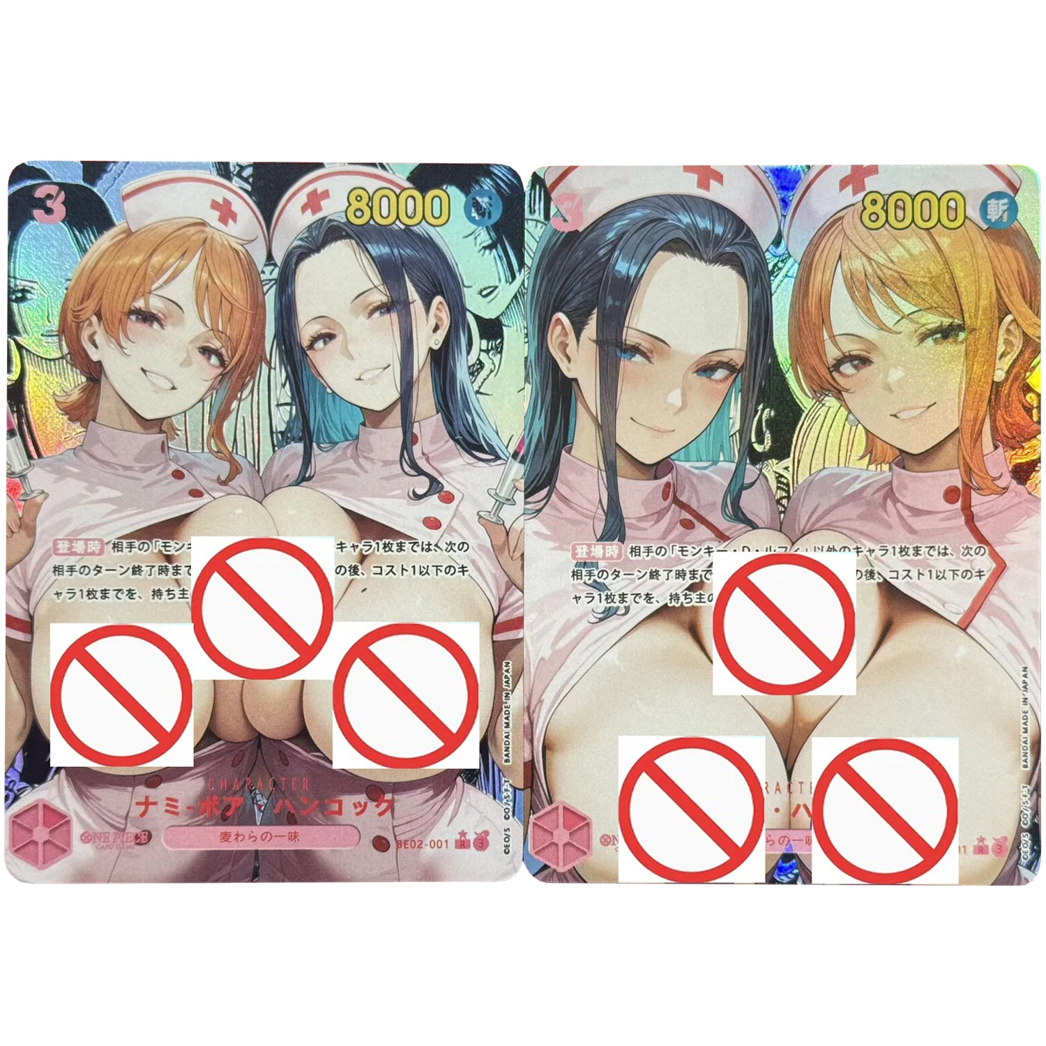 2 قطعة/المجموعة قطعة واحدة نامي روبن ممرضة سلسلة ACG بطاقة فلاش هانكوك فيفي لتقوم بها بنفسك الذاتي الكلاسيكية أنيمي جمع بطاقة هدية لعبة