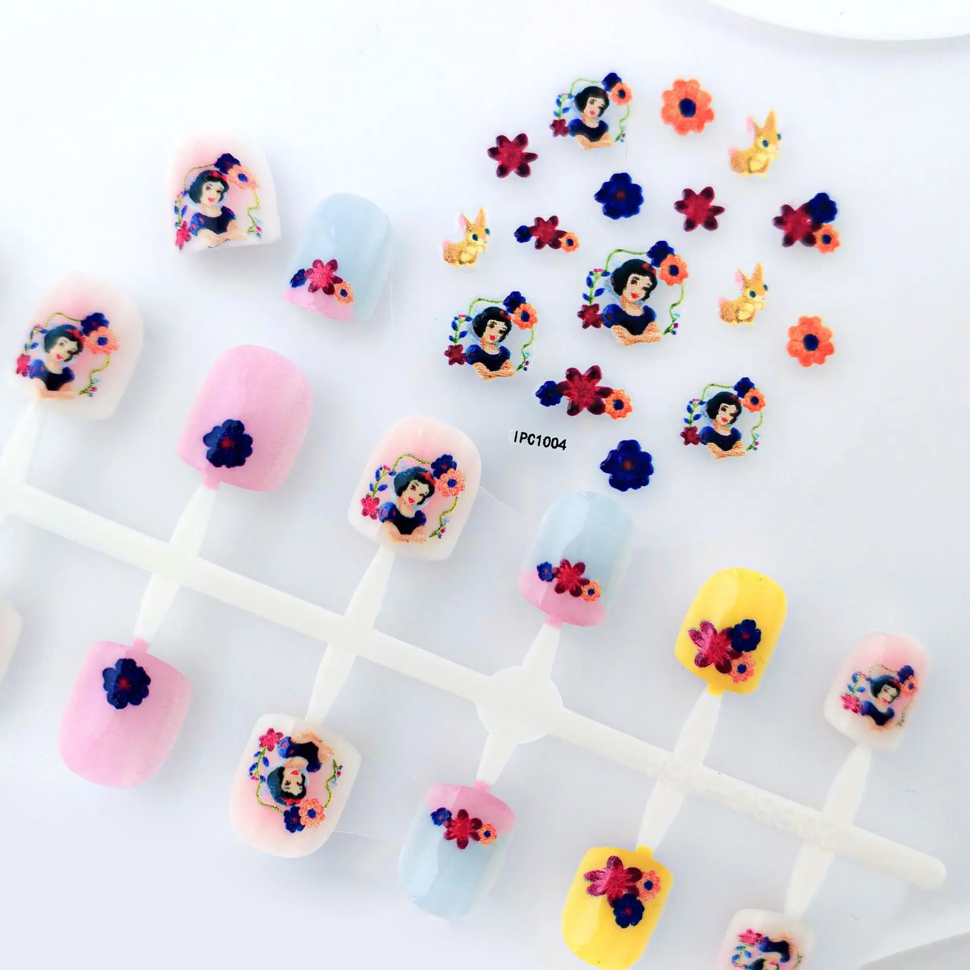 Miniso Disney dibujos animados ropa para niños tabletas de uñas Blancanieves eliminación de uñas parches de uñas regalo creativo parches de uñas