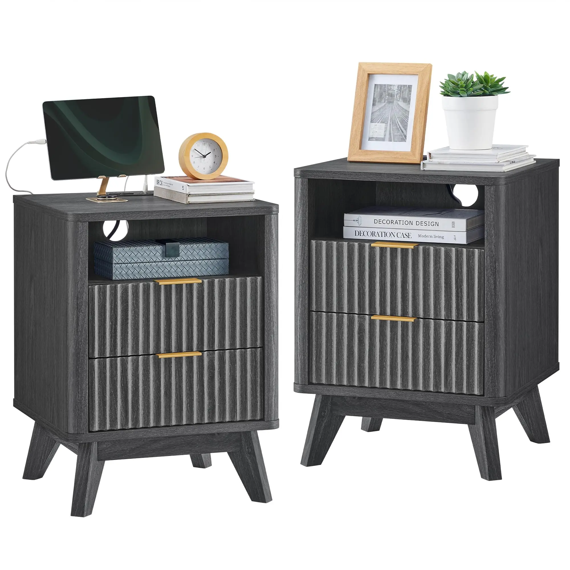 Fluted Marble Nightstands 10