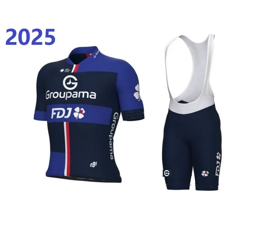 

LASER CUT 2025 GROUPAMA FDJ Team SHORT SLEEVE CYCLING JERSEY SUMMER CYCLING WEAR ROPA CICLISMO+BIB SHORTS
