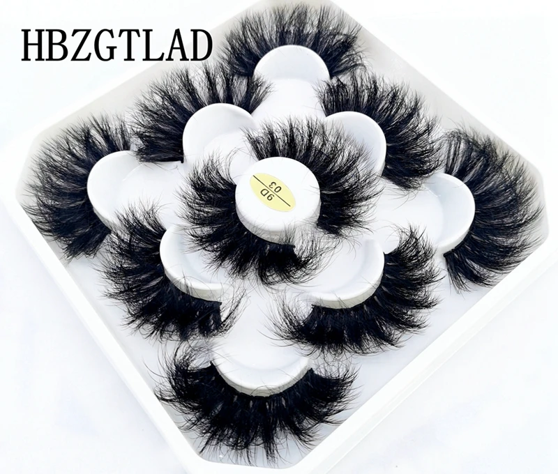 HBZGTLAD Neue 5 Paar 25 mm 3D-Nerzwimpern, künstliche Nerzwimpern, dünne, dicke, natürliche Vollstreifenwimpern – Detail 10
