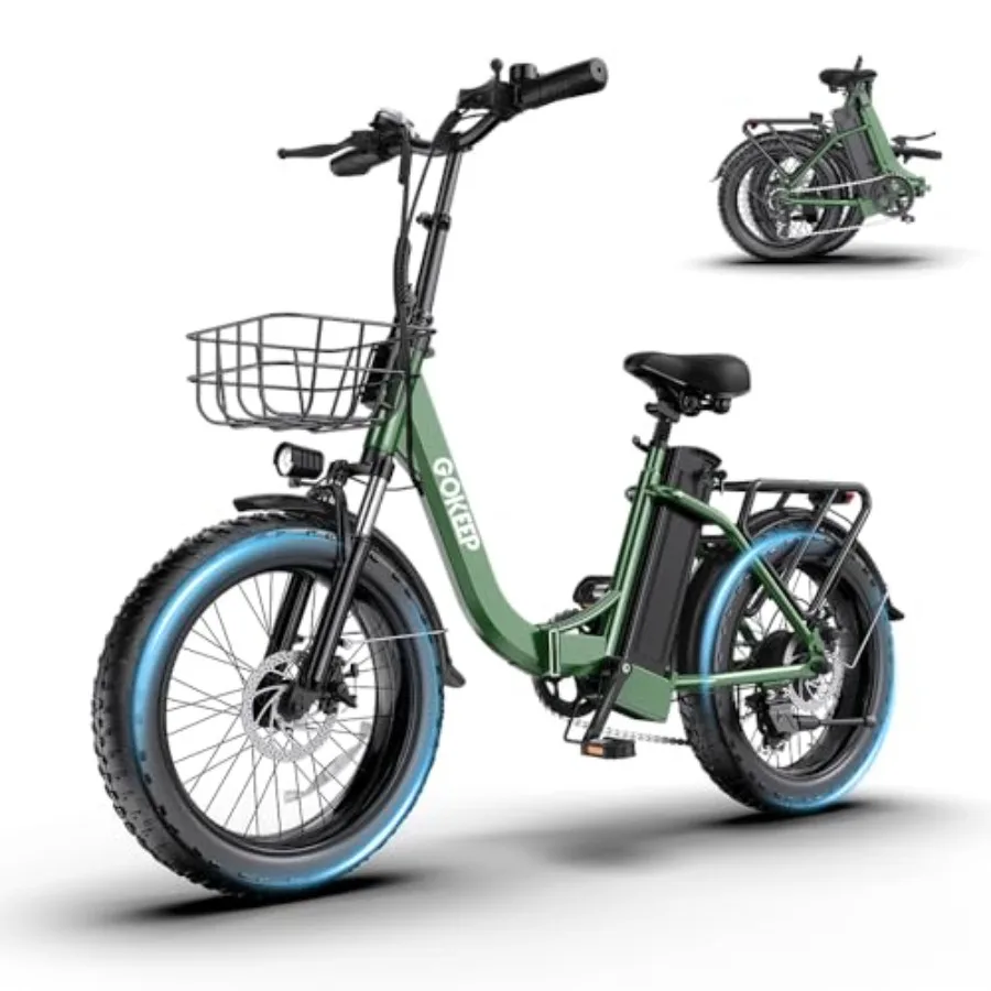 

Folding Electric Bike for Adults 1300W 75 Miles PAS Range 52V 13Ah Removable Lithium Battery Front Suspension 20MPH 7-Speed Com