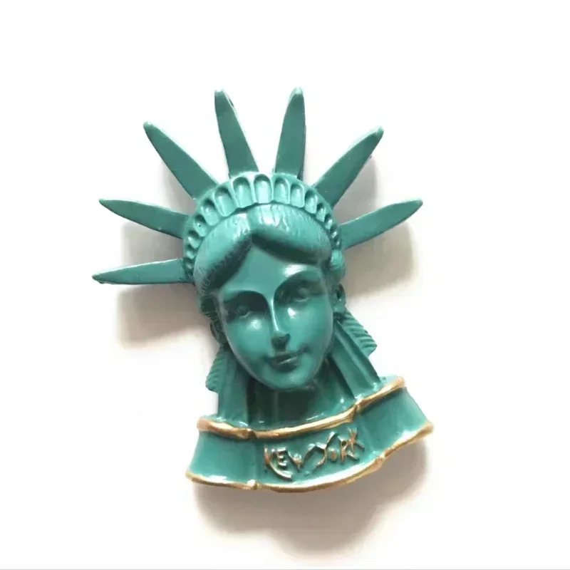 3D żywiczna pamiątka dla rzemiosła z magnesem na lodówkę, statua wolności w nowym jorku, USA, 1 szt