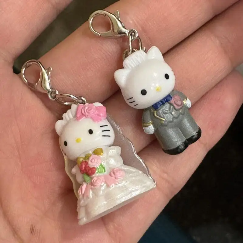 

Kawaii Hello Kitty свадебный брелок с принцом, креативный мультяшный мобильный кулон, сумка на молнии, аксессуары для пар, подарок на день рождения для друзей