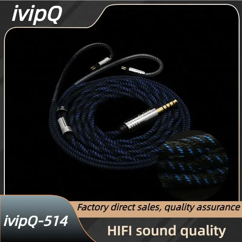 ivipQ-514 Coaxial Single Crystal Copper Silver Plating Earphone Upgrade Cable, For HOLA Zero KATO Winter Cadenza Aria A5000